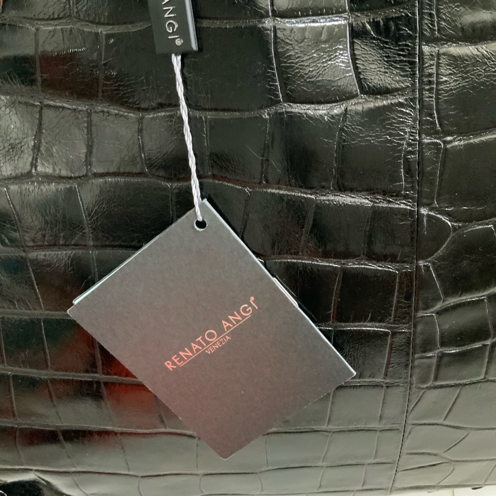 Renato Angi Black Leather Bag with Stones - Picture 6 of 15
